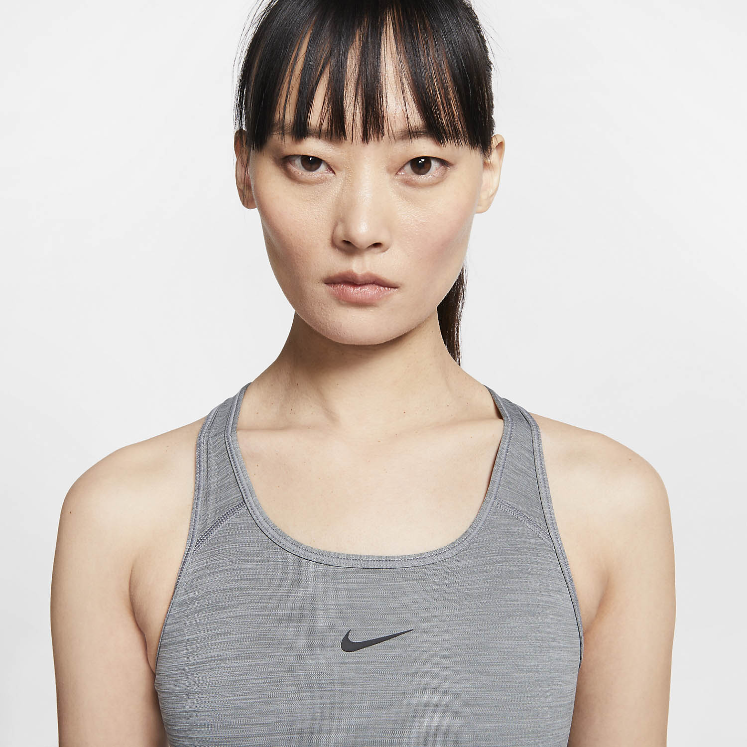 Nike Swoosh Women's Sports Bra - Smoke Grey/Pure Black