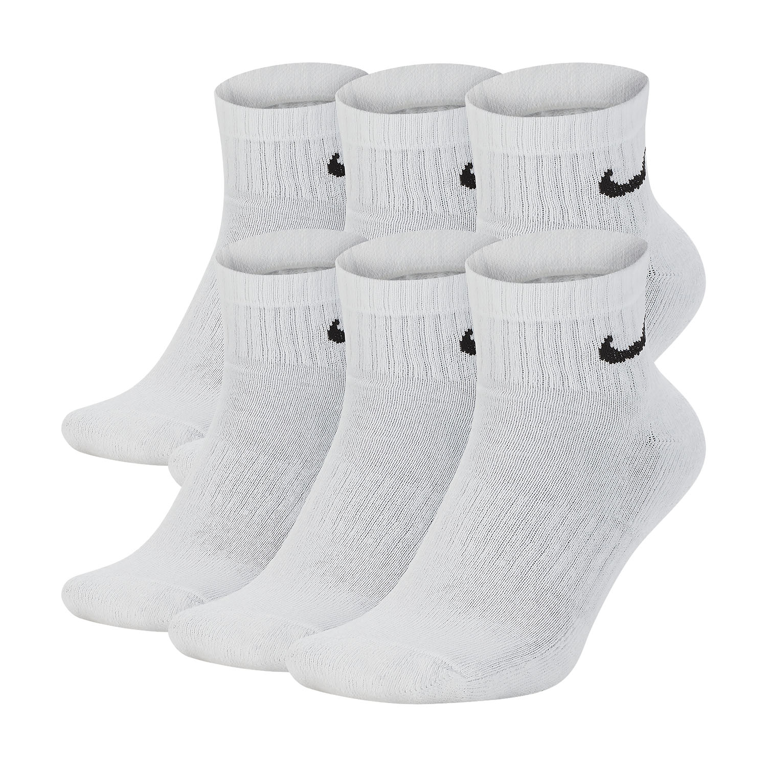 Vaca Mecánicamente Persona enferma Nike Everyday Cushion x 6 Calcetines de Running - White/Black