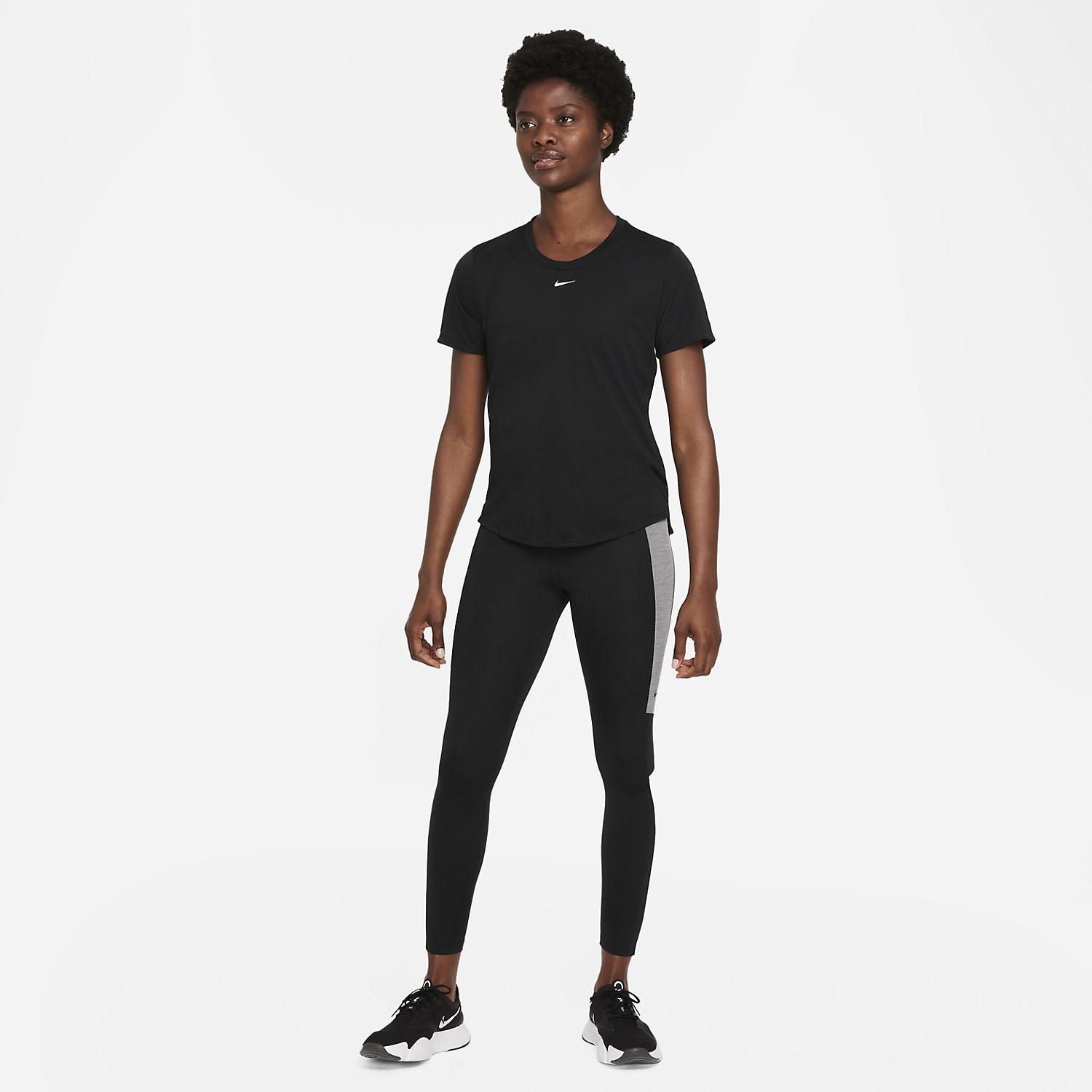 Nike One Dri-FIT Logo Women's Training T-Shirt - Black/White