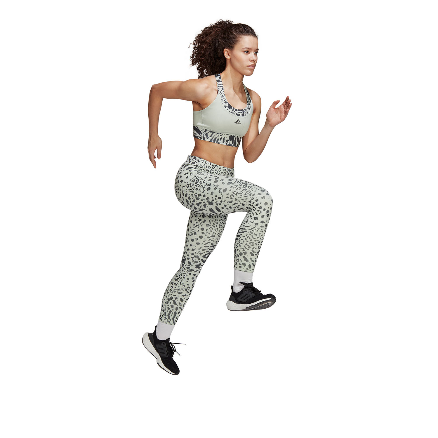 adidas Fast It 7/8 Women's Running Tights - Linen Green/Carbon