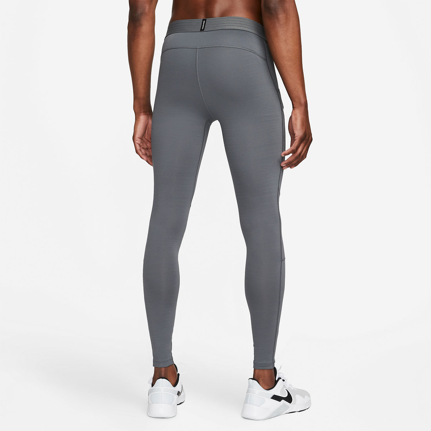 Nike Pro Warm Men's Running Long Tights - Iron Grey/Black