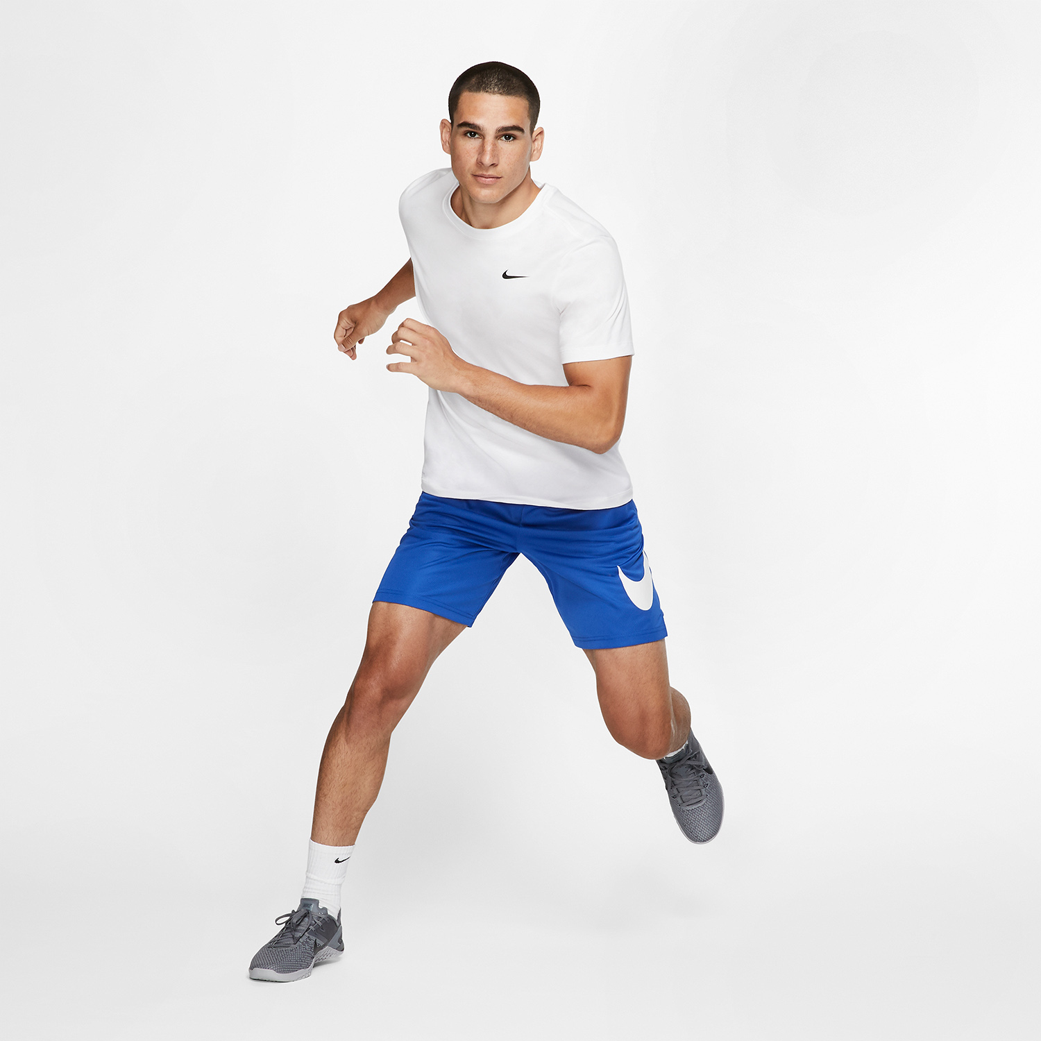 Nike Dri-FIT Swoosh Logo Men's Training T-Shirt - White/Black