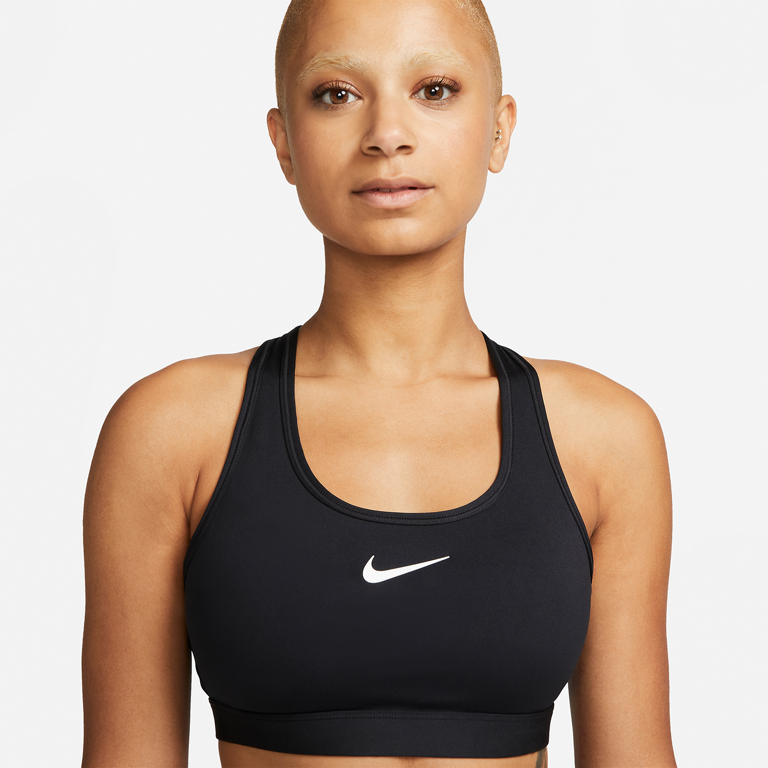 Nike Swoosh Light Support Non-Padded Sports Bra 'White/Black