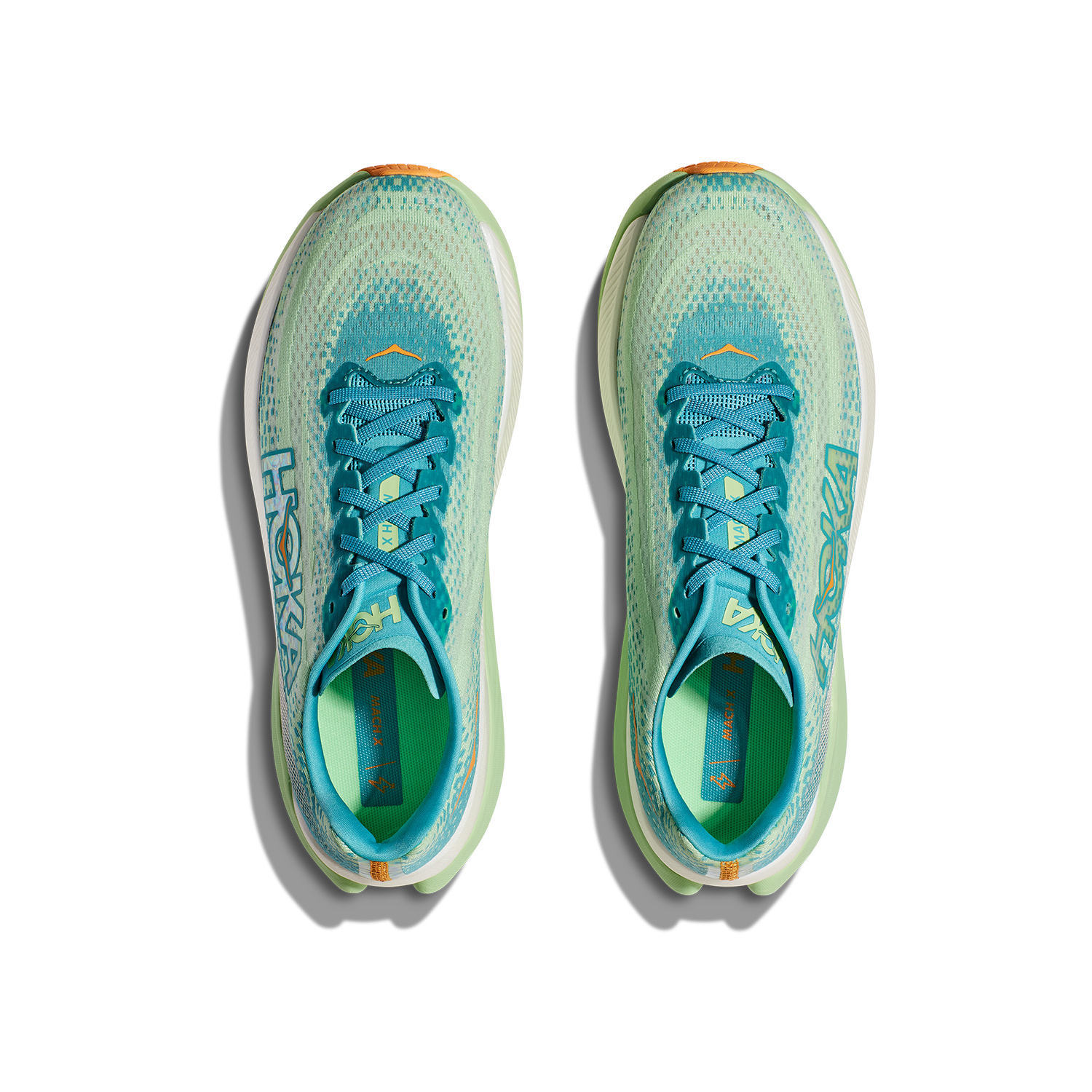 Hoka Mach X Men's Running Shoes - Ocean Mist/Lime Glow