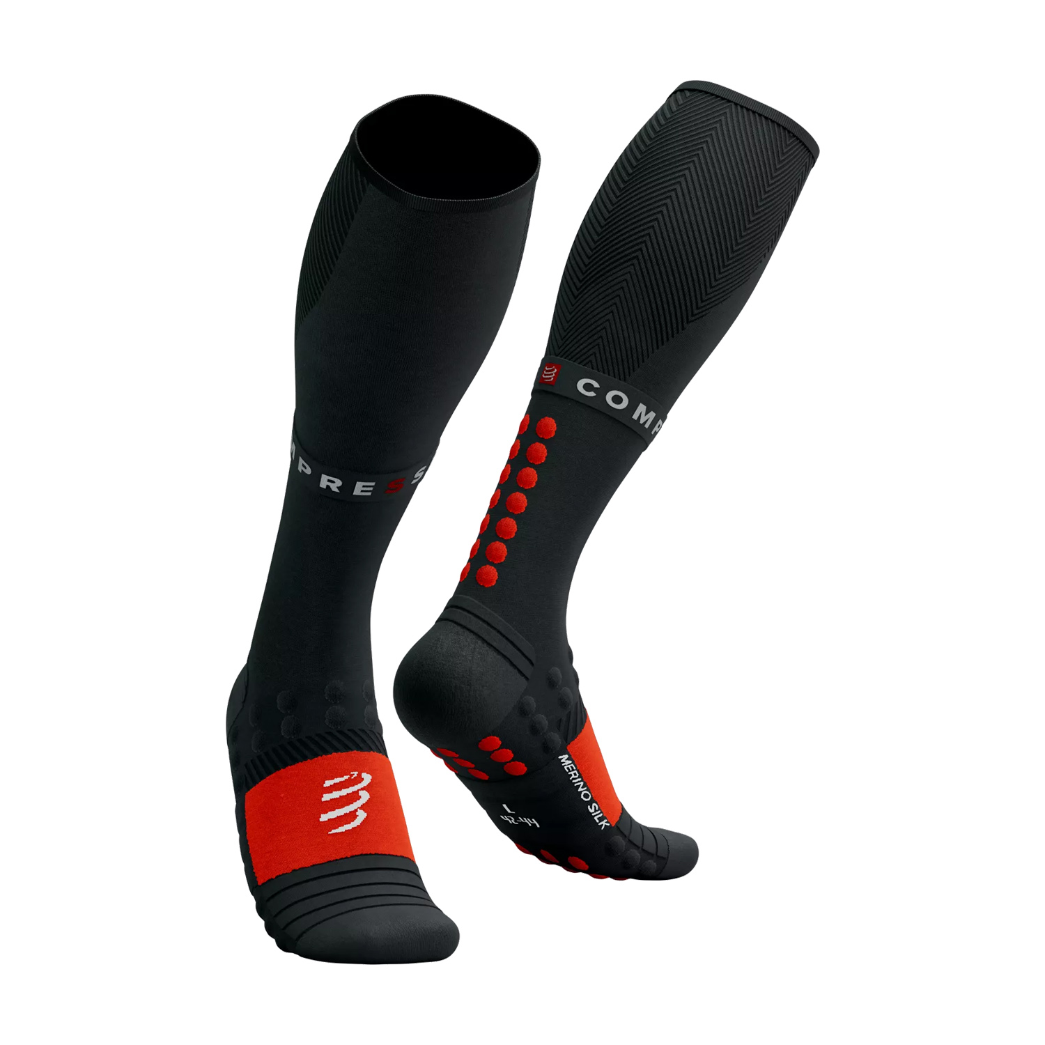 Compressport Hiking Calcetines Outdoor - Black/Red/White