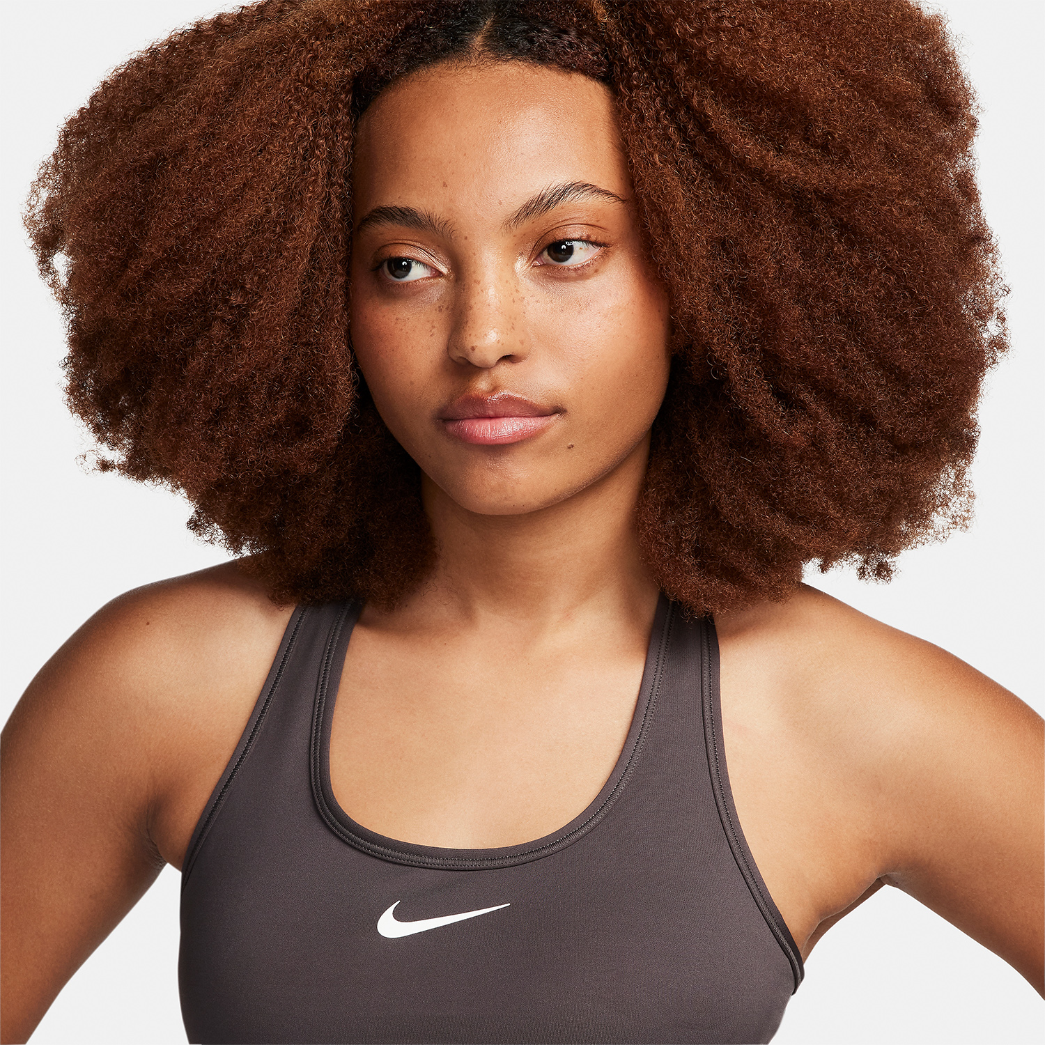 Nike Women's Swoosh Dri Fit Racerback Sports Bra Gray Size Small