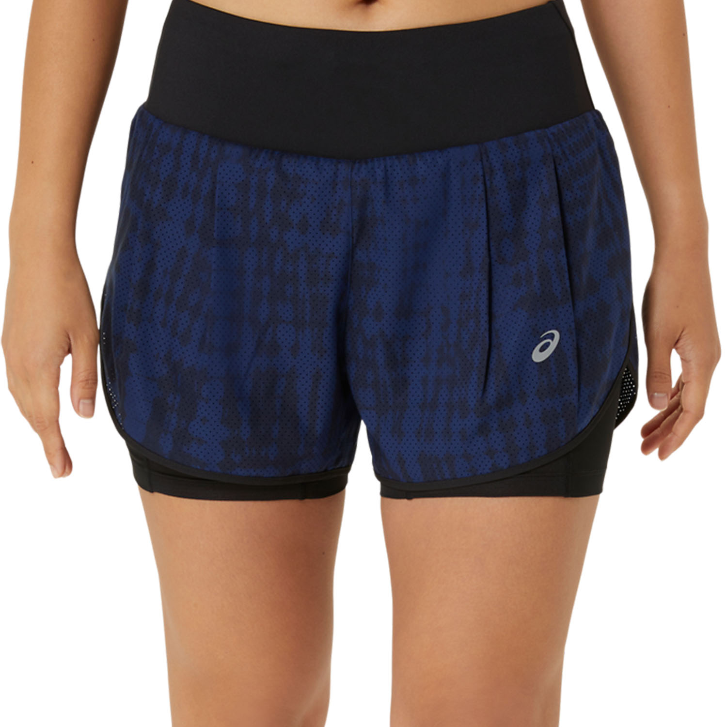 Asics Road All Over Print 2 in 1 3.5in Shorts - Midnight