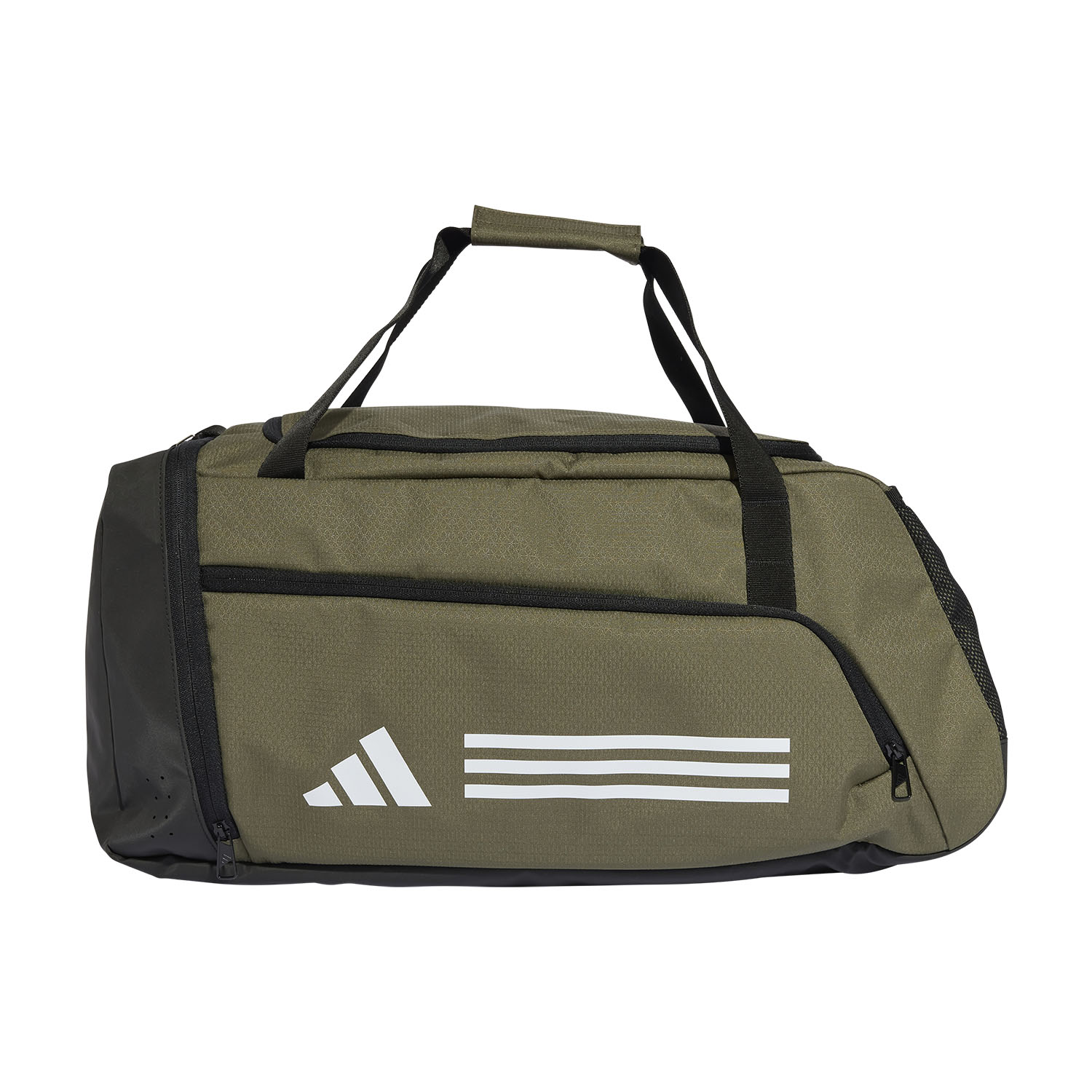 adidas Essentials 3 Stripes Borsone Medio - Olive Strata/White