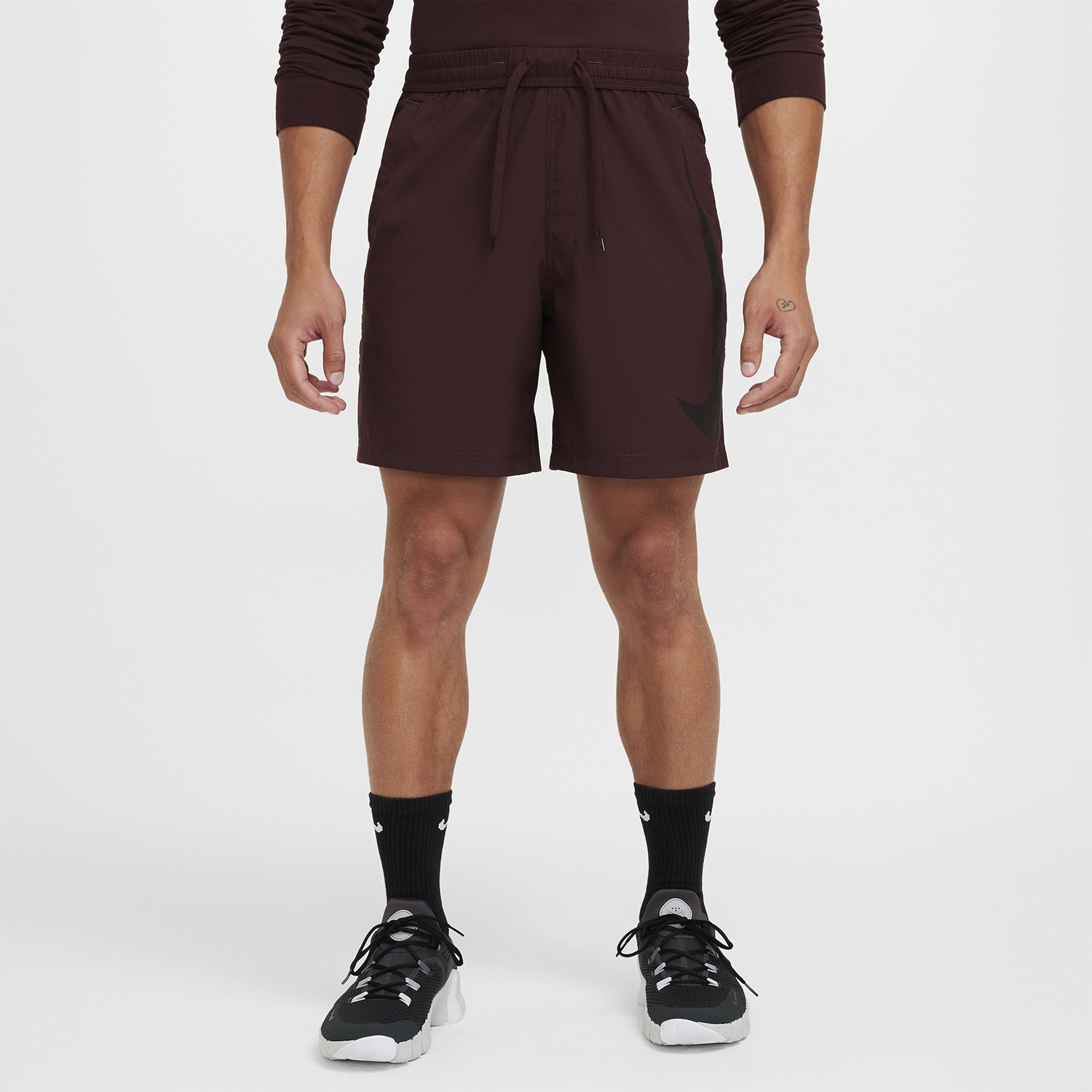 Nike Form Swoosh 7in Pantaloncini - Burgundy Crush/Black