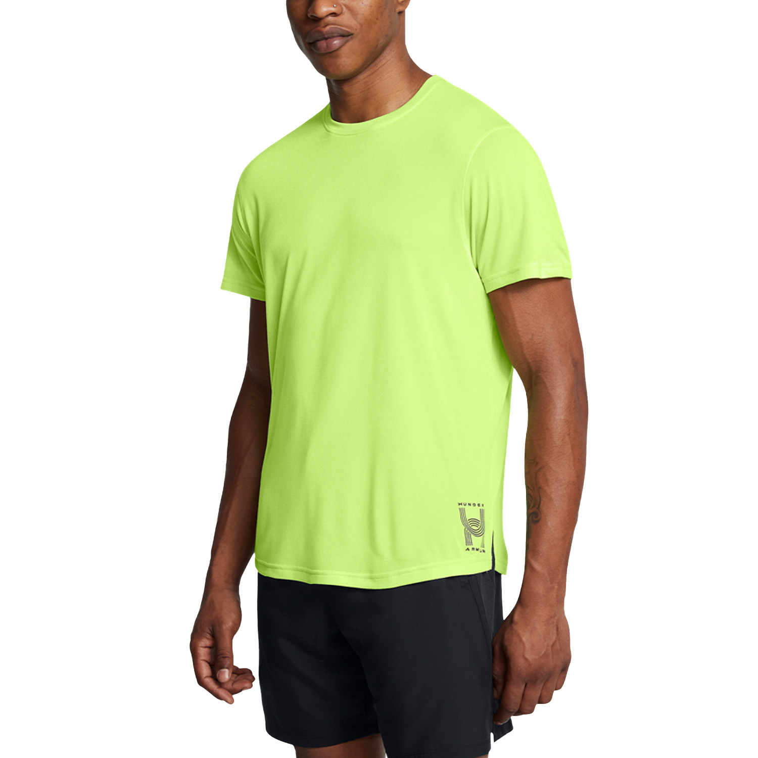 Under Armour Run Anywhere Logo Maglietta - Morph Green/Vivid Magenta/Black