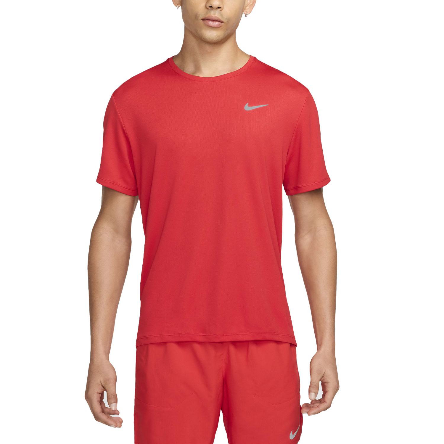 Nike Dri-FIT UV Run Division Miler T-Shirt - University Red/Reflective Silver