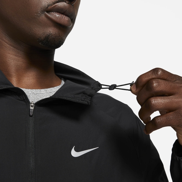 Nike - Silver Men\'s Black/Reflective Miler Repel Running Jacket