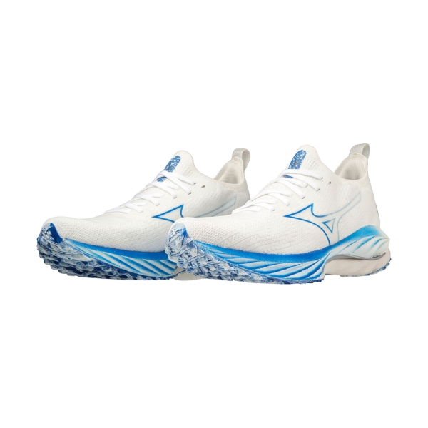 Mizuno WAVE NEO WIND - Zapatillas de running hombre undyed white/peace blue  - Private Sport Shop