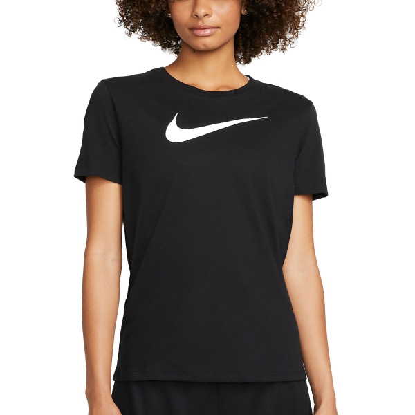 Maglietta Fitness e Training Donna Nike Nike DriFIT Maglietta  Black/White  Black/White 