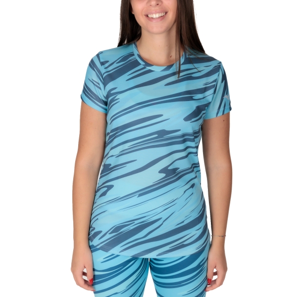 Women's Running T-Shirts Mizuno Mizuno Impulse Core Graphic TShirt  Maui Blue  Maui Blue 