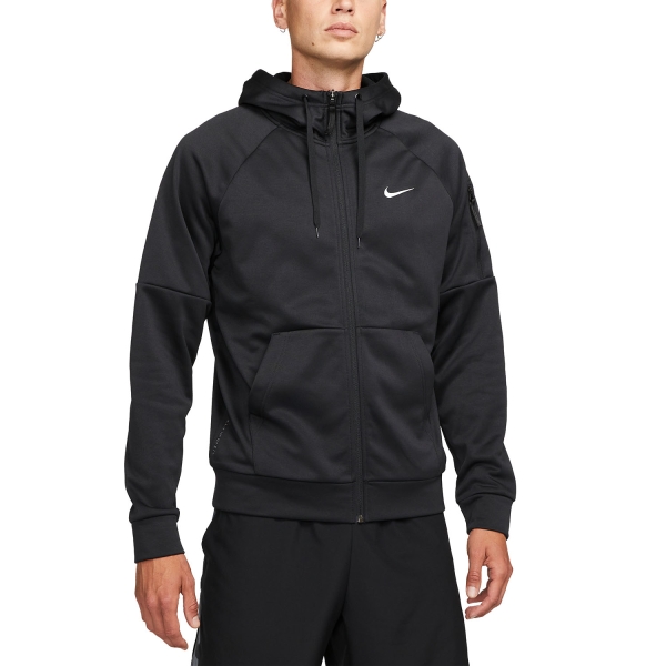 Men's Training Jacket and Hoodie Nike Nike Logo ThermaFIT Hoodie  Black/White  Black/White 