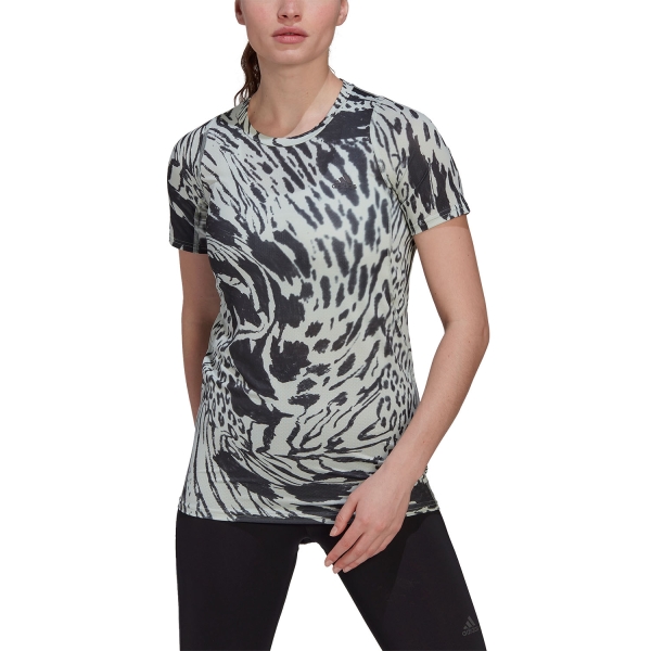 Women's Running T-Shirts adidas adidas Fast Printed TShirt  Linen Green/Carbon  Linen Green/Carbon 