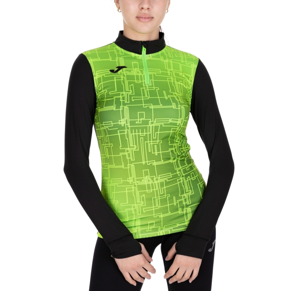 Women's Running Shirt Joma Joma Elite VIII Shirt  Black/Fluor Green  Black/Fluor Green 