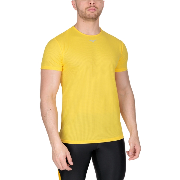 Men's Running T-Shirt Mizuno Dryaeroflow TShirt  Racing Yellow J2GA255149