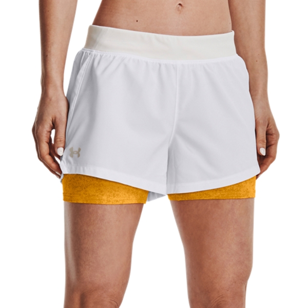 Women's Running Shorts Under Armour Under Armour Iso Chill 2 in 1 3in Shorts  White/Rise/Reflective  White/Rise/Reflective 