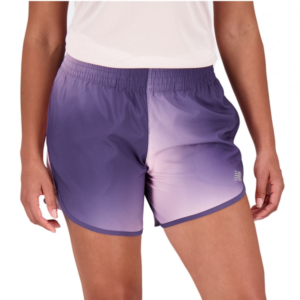Pantalones cortos Running Mujer New Balance New Balance Printed Accelerate 5in Shorts  Lilac Cloud  Lilac Cloud 
