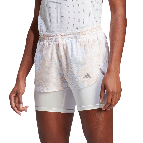 Women's Running Shorts adidas adidas Fast 2 in 1 2in Shorts  White/Alumin  White/Alumin 