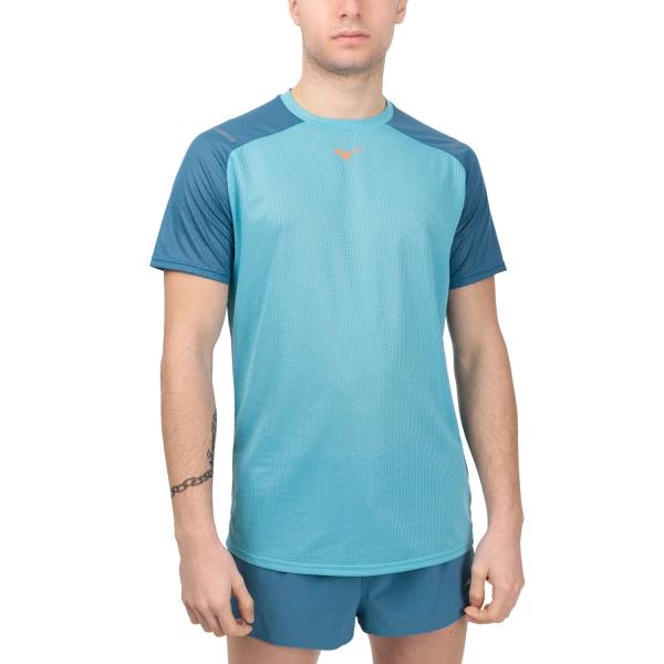 Camisetas Running Hombre Mizuno Mizuno Dryaeroflow Pro Camiseta  Maui Blue  Maui Blue 