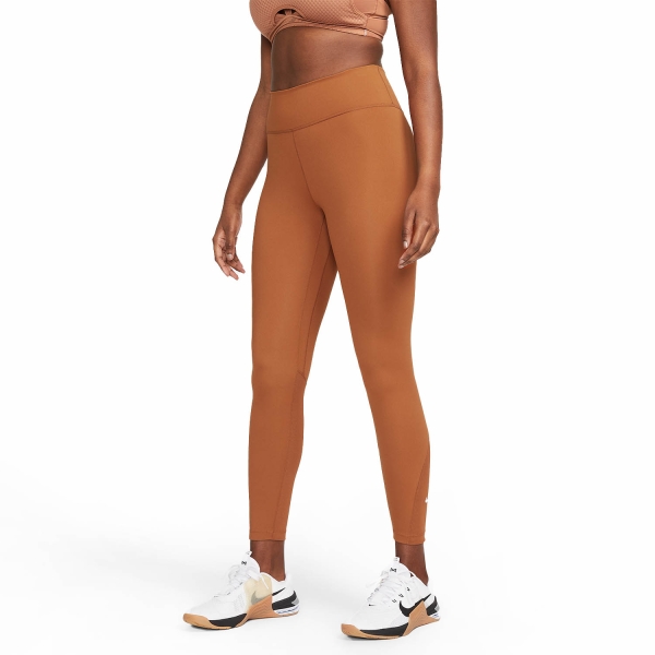 Pants y Tights Fitness y Training Mujer Nike Nike One Mid Rise 7/8 Tights  Dark Russet/White  Dark Russet/White 