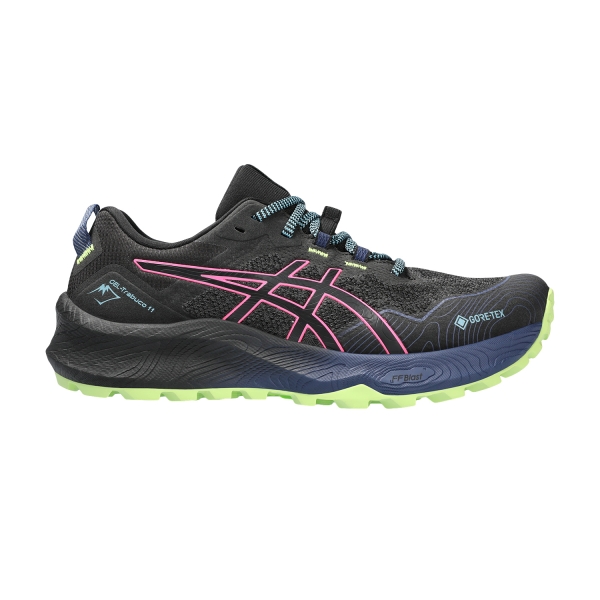 Women's Trail Running Shoes Asics Gel Trabuco 11 GTX  Black/Hot Pink 1012B425003