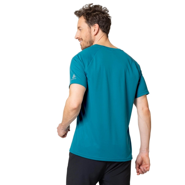 Odlo Crew Essential Print Men's Running T-Shirt - Saxony Blue