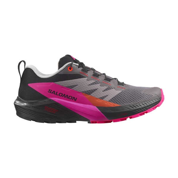 Women's Trail Running Shoes Salomon Salomon Sense Ride 5  Plum/Kitten/Black/Pink Glo  Plum/Kitten/Black/Pink Glo 