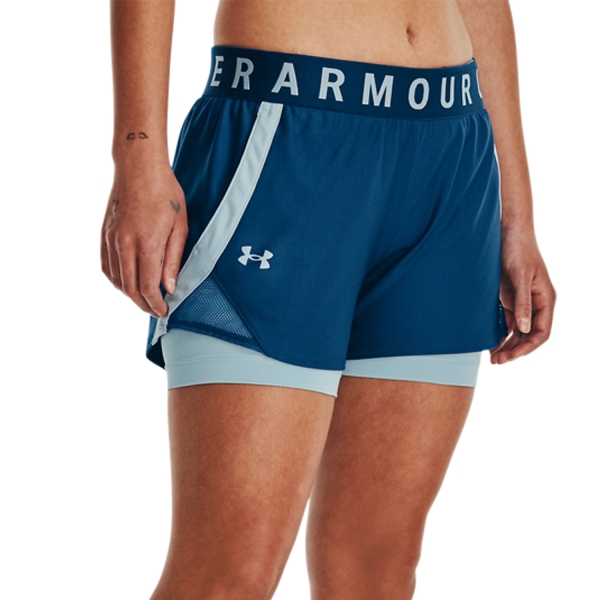Pantalones Cortos Fitness y Training Mujer Under Armour Under Armour Play Up 2 in 1 3in Shorts  Varsity Blue/Blizzard  Varsity Blue/Blizzard 