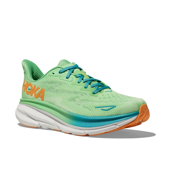 HOKA CLIFTON 9 - Neutral running shoes - zest/lime glow/neon green -  Zalando.de