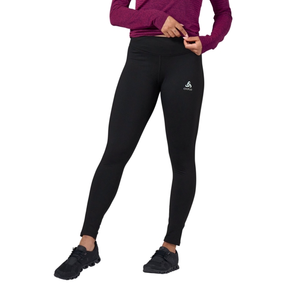 Women's Running Tights Odlo Odlo Essential Warm Tights  Black  Black 