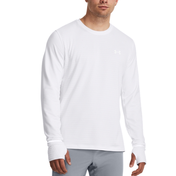 Men's Running Shirt Under Armour Under Armour Qualifier Cold Shirt  White/Reflective  White/Reflective 