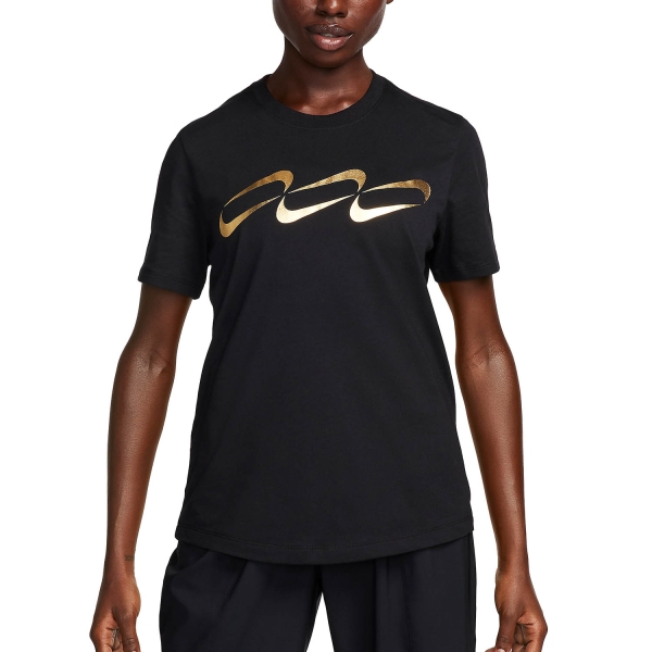 Maglietta Fitness e Training Donna Nike Nike DriFIT Crew Maglietta  Black  Black 