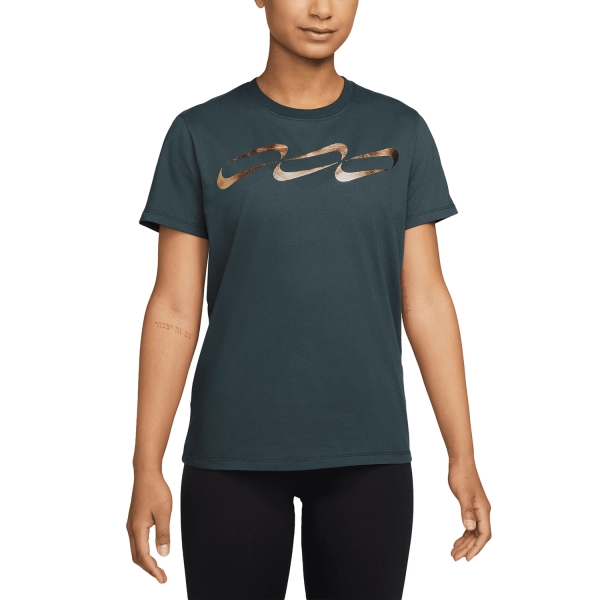 Camisetas Fitness y Training Mujer Nike Nike DriFIT Crew Camiseta  Deep Jungle  Deep Jungle 