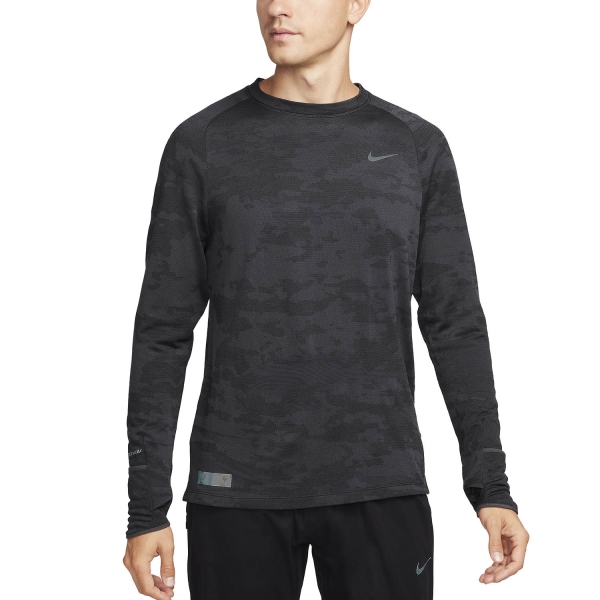 Men's Running Shirt Nike Nike ThermaFIT ADV Run Division Shirt  Black  Black 