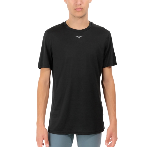 Men's Running T-Shirt Mizuno Mizuno Core Drylite TShirt  Black  Black 