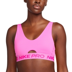 Nike Dri-FIT Swoosh Strappy Sports Bra - Pinksicle/Burgundy Crush/Metallic  Silver