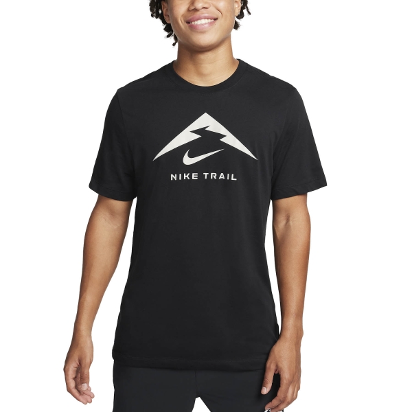 Men's Running T-Shirt Nike DriFIT Trail Logo TShirt  Black FQ3914010