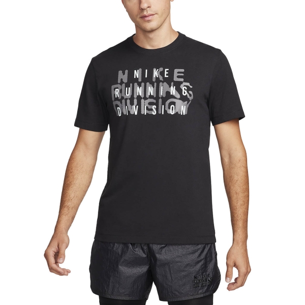 Men's Running T-Shirt Nike Nike Run Division TShirt  Black  Black 
