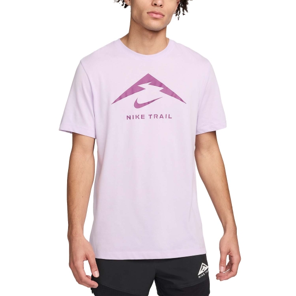 Men's Running T-Shirt Nike DriFIT Trail Logo TShirt  Violet Mist FQ3914511