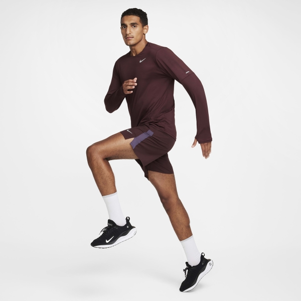 Nike Challenger Logo 7in Pantaloncini - Burgundy Crush/Reflective Silver